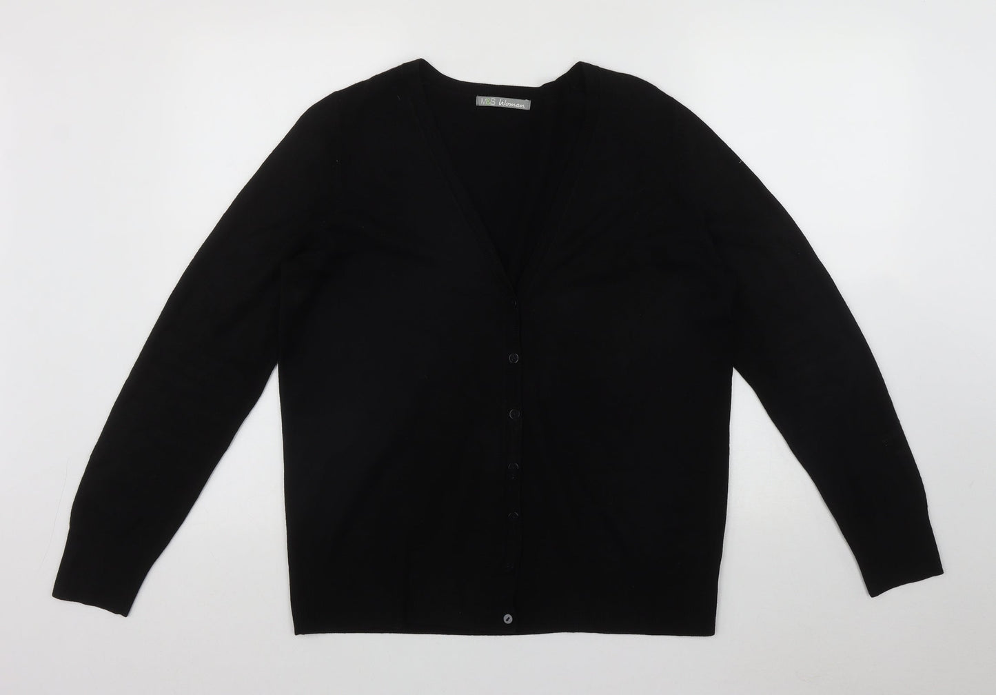 Womens UK Size One Size Marks and Spencer Black Cardigan Jumper