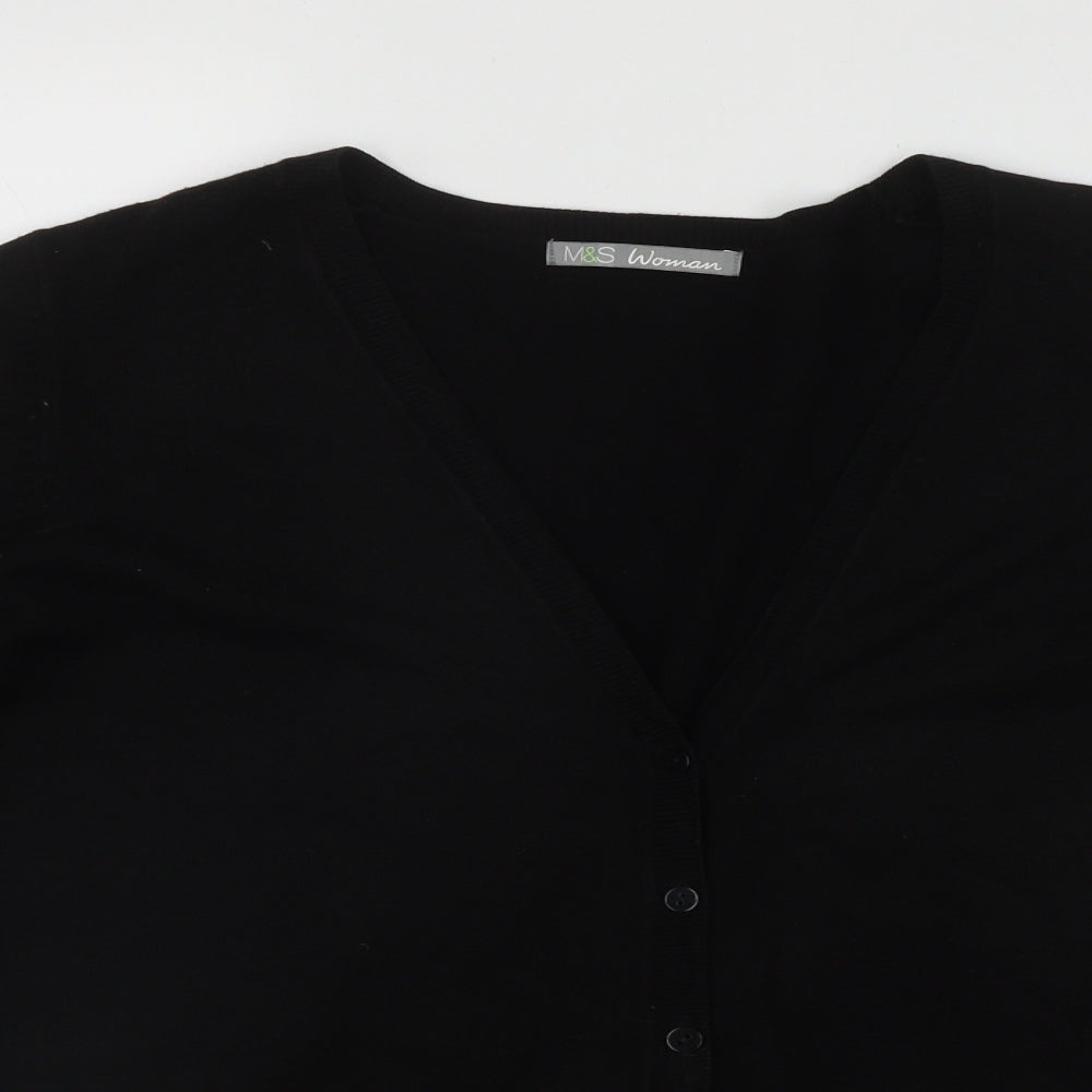 Womens UK Size One Size Marks and Spencer Black Cardigan Jumper
