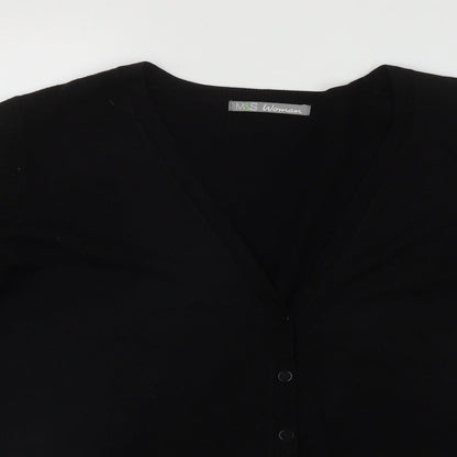 Womens UK Size One Size Marks and Spencer Black Cardigan Jumper