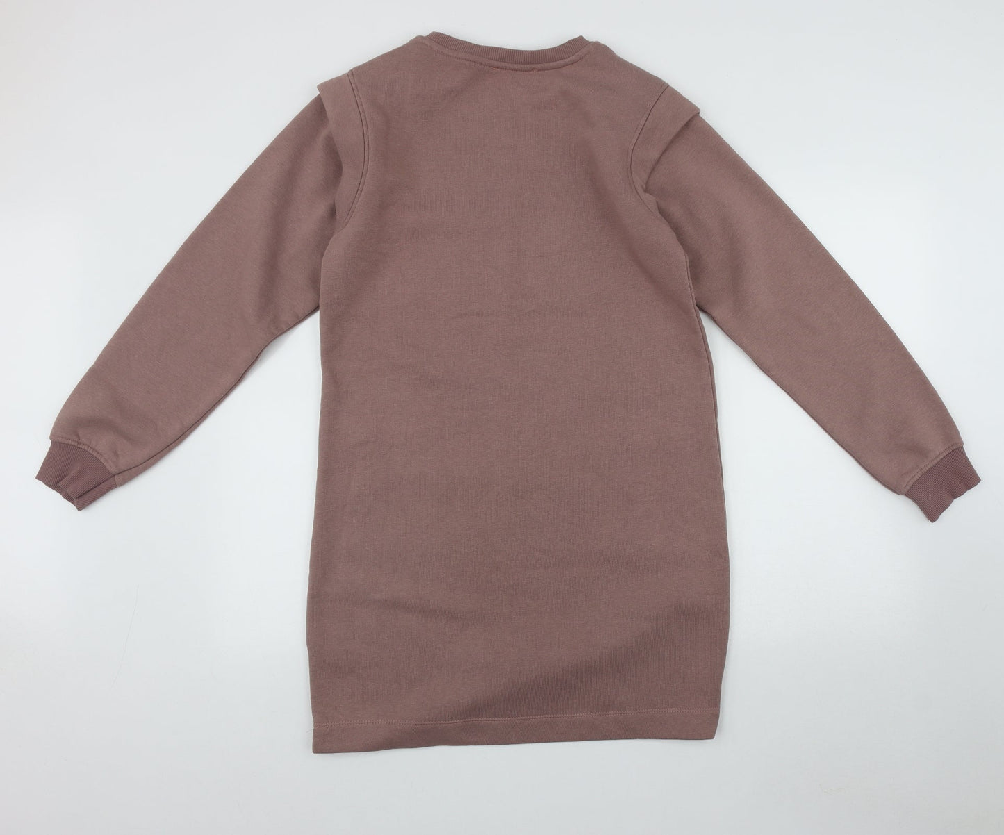 Primark Womens Beige Round Neck  Cotton Pullover Jumper Size 6   - Size 6/8  shoulder Pads