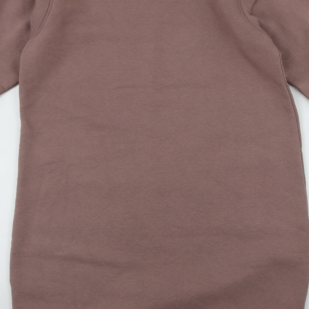 Primark Womens Beige Round Neck  Cotton Pullover Jumper Size 6   - Size 6/8  shoulder Pads