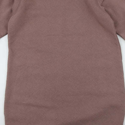 Primark Womens Beige Round Neck  Cotton Pullover Jumper Size 6   - Size 6/8  shoulder Pads