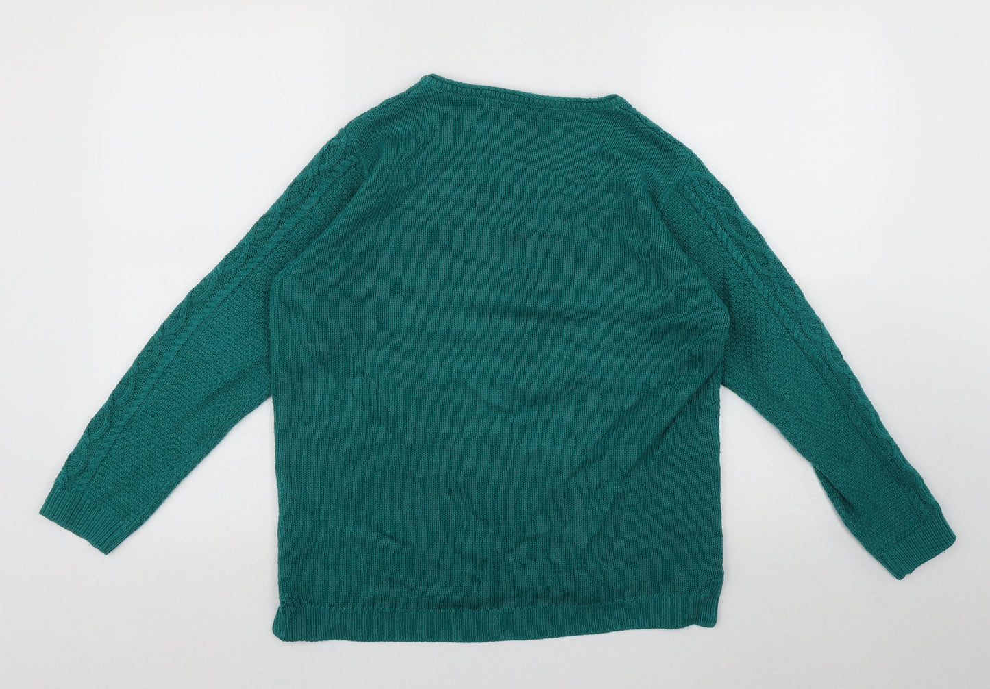 Womens UK Size M ISLE Green Pullover Jumper