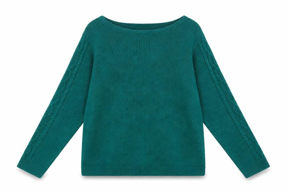 Womens UK Size M ISLE Green Pullover Jumper