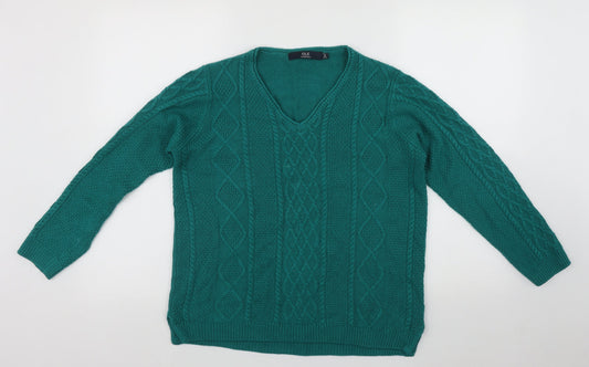 Womens UK Size M ISLE Green Pullover Jumper