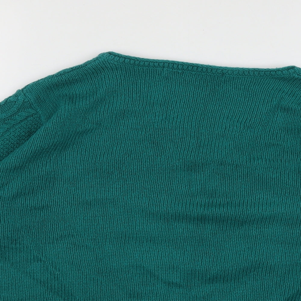 Womens UK Size M ISLE Green Pullover Jumper