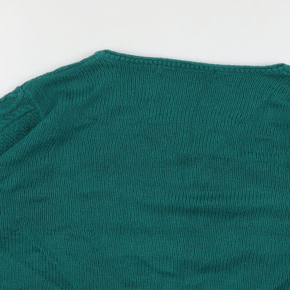Womens UK Size M ISLE Green Pullover Jumper