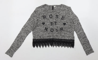 Womens UK Size S Divided by H&M Grey Pullover Jumper