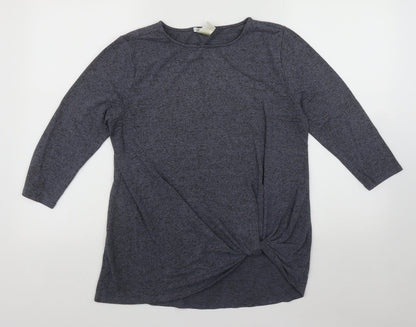 Matty M Womens Blue Round Neck  Rayon Pullover Jumper Size S   - Tie Detail