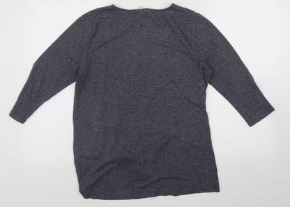 Matty M Womens Blue Round Neck  Rayon Pullover Jumper Size S   - Tie Detail