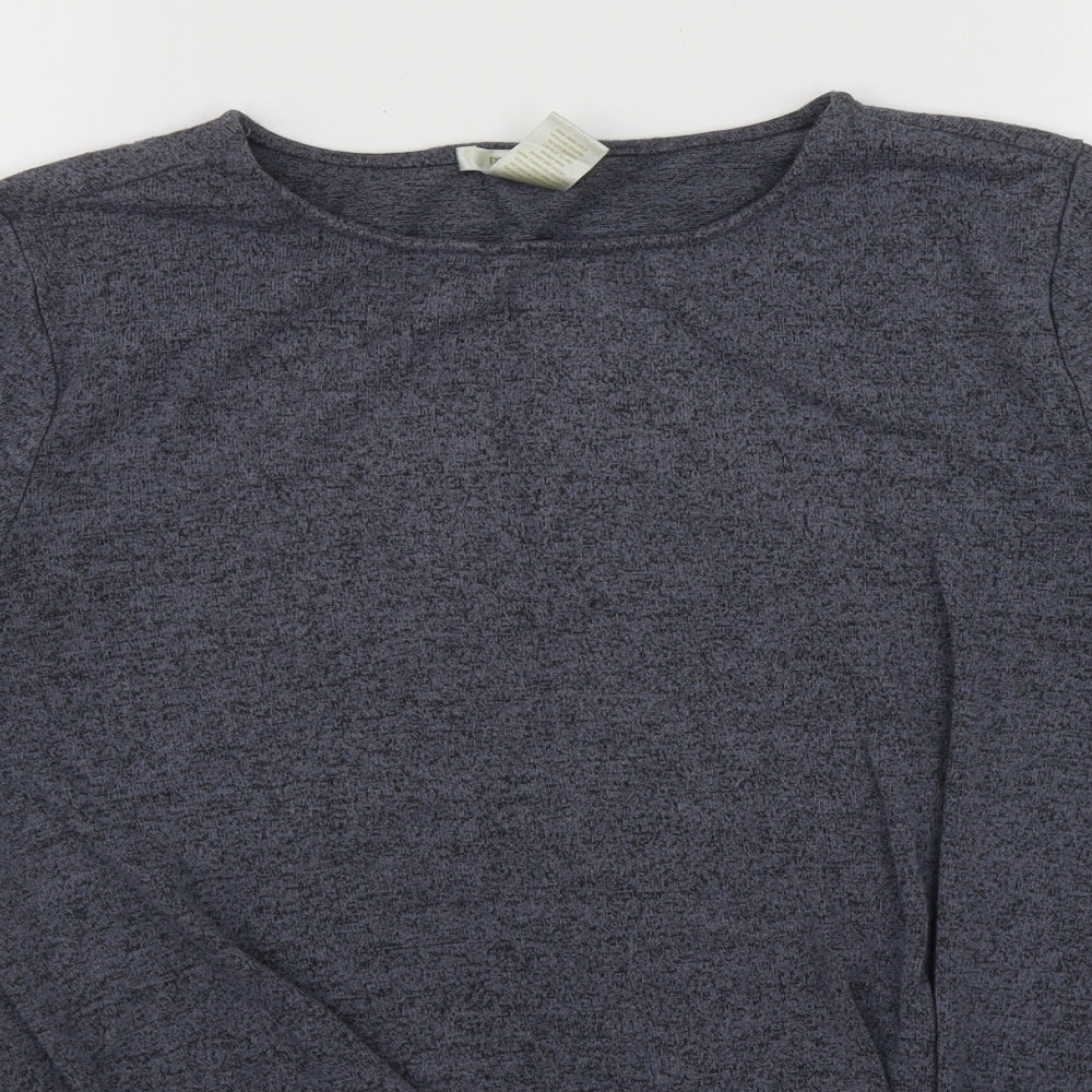 Matty M Womens Blue Round Neck  Rayon Pullover Jumper Size S   - Tie Detail