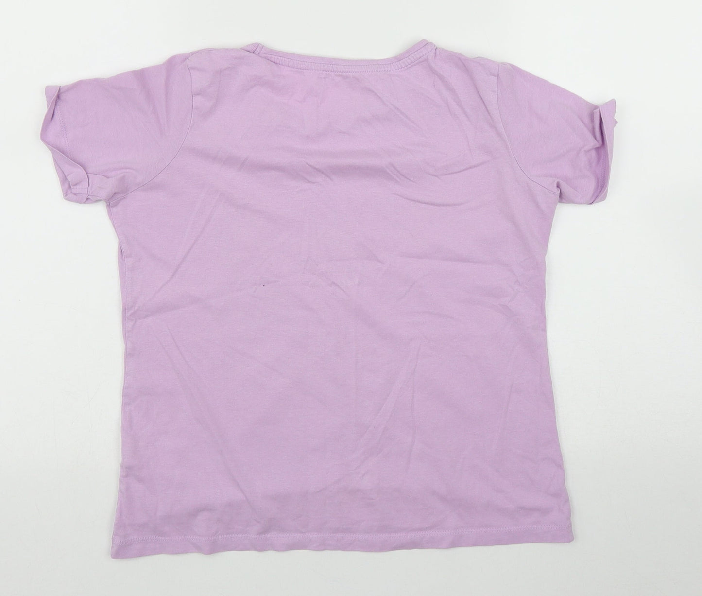 Primark Girls Purple Geometric Cotton Basic Casual Size 12-13 Years Round Neck  - Space and Rockets