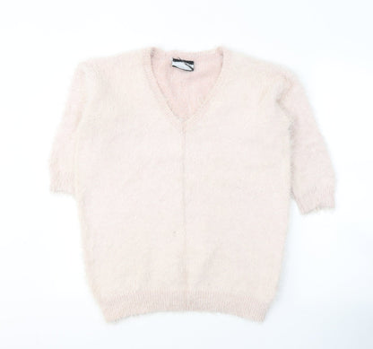 Womens UK Size S Preworn Pink Pullover Jumper