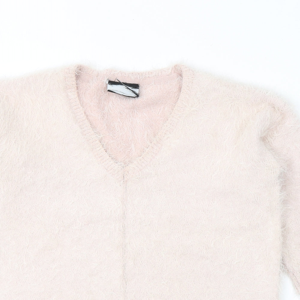Womens UK Size S Preworn Pink Pullover Jumper