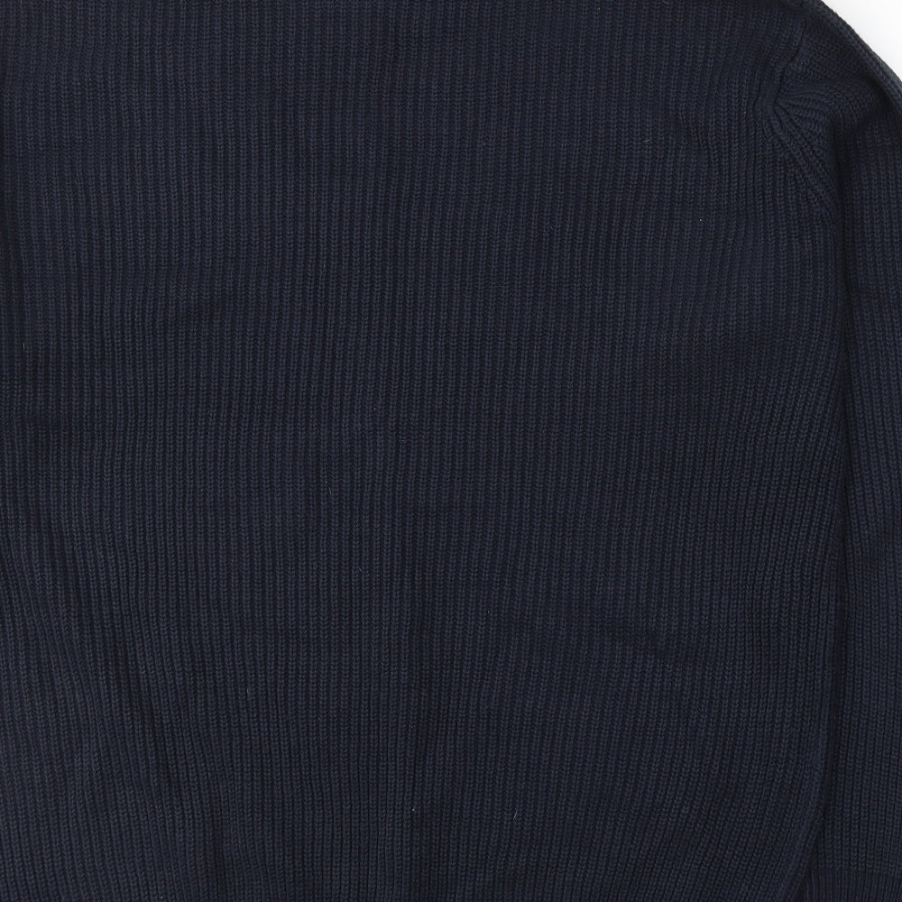 Authentic Mens Blue Round Neck  Acrylic Pullover Jumper Size M