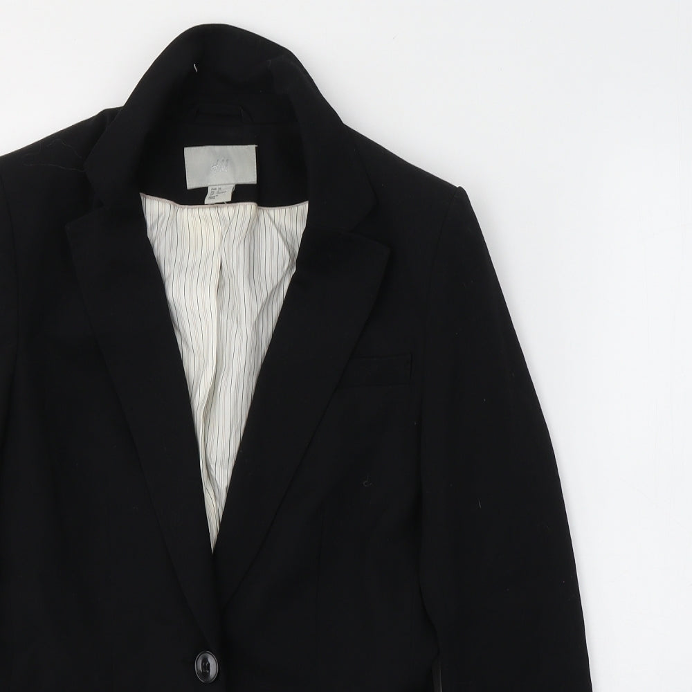 Womens UK Size 10 H&M Regular Black Suit Jacket