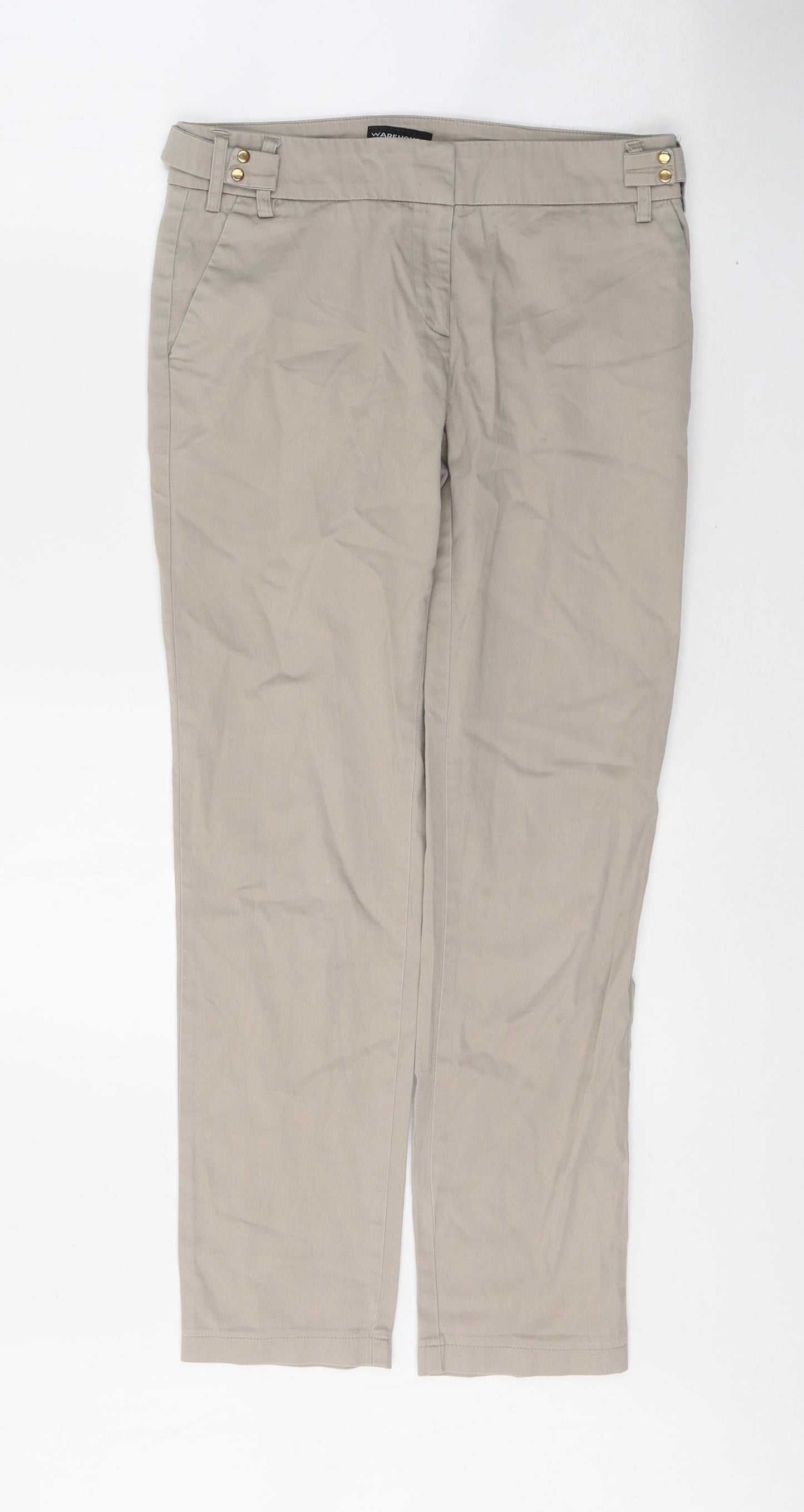 Womens UK Size 8 Warehouse Regular Fit Skinny Beige Jeans