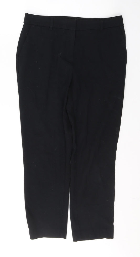 Marks and Spencer Womens Black  Polyester Trousers  Size 10 L25 in Regular