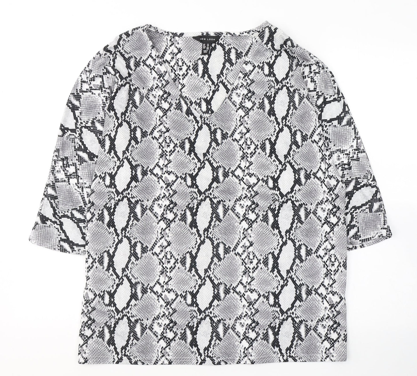 Womens UK Size 10 New Look Grey Tunic Blouse