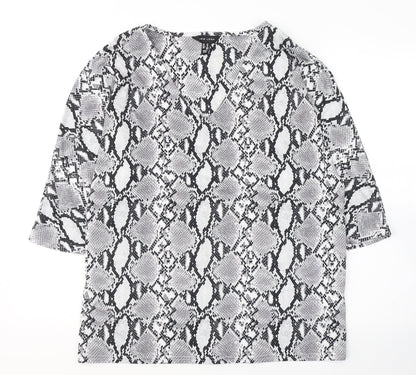 Womens UK Size 10 New Look Grey Tunic Blouse