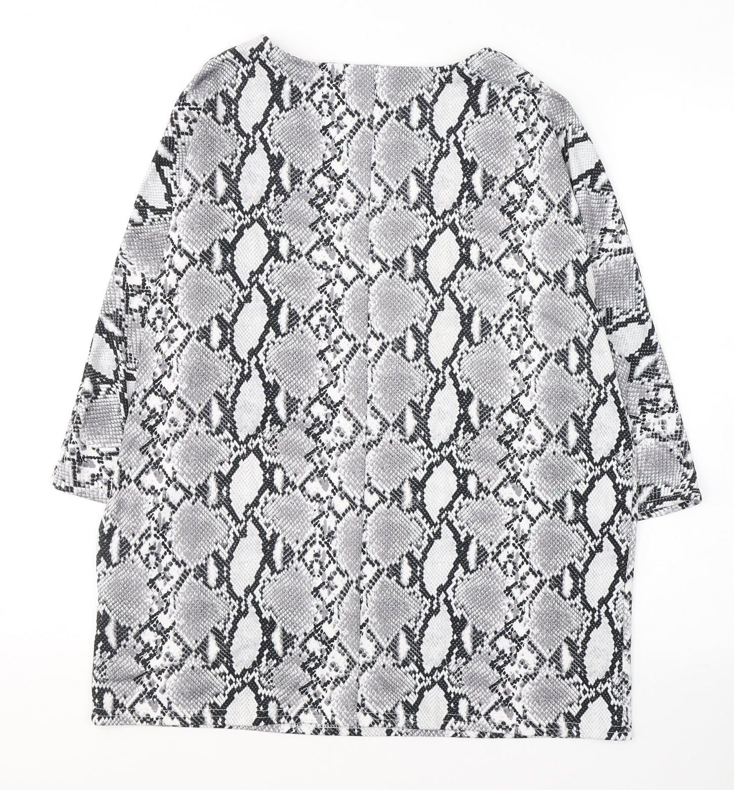 Womens UK Size 10 New Look Grey Tunic Blouse