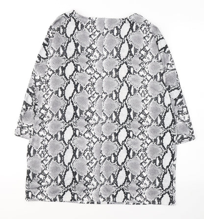 Womens UK Size 10 New Look Grey Tunic Blouse