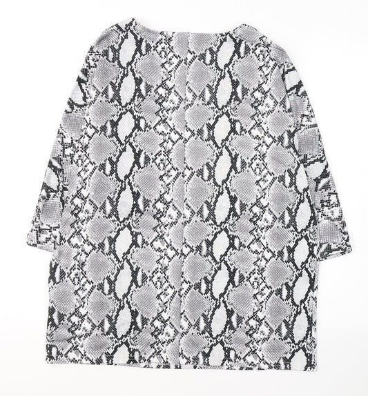 Womens UK Size 10 New Look Grey Tunic Blouse