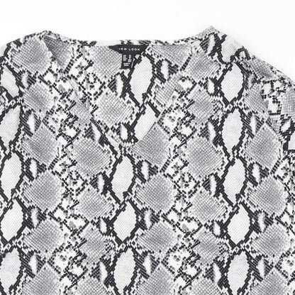Womens UK Size 10 New Look Grey Tunic Blouse