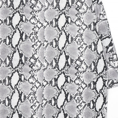 Womens UK Size 10 New Look Grey Tunic Blouse