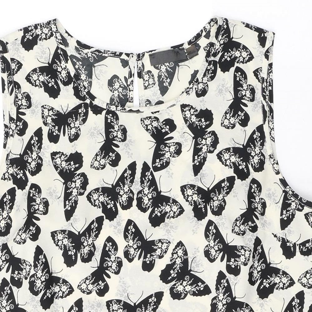 Womens UK Size 14 Kushi Ivory Basic Blouse