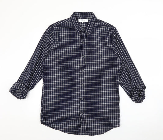 Mens UK Size M Nigel Hall Blue  Button-Up Long Sleeve Casual Shirt