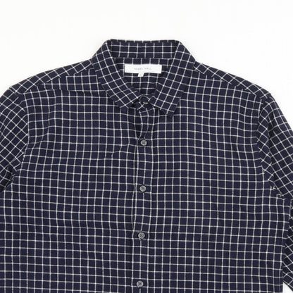 Mens UK Size M Nigel Hall Blue  Button-Up Long Sleeve Casual Shirt