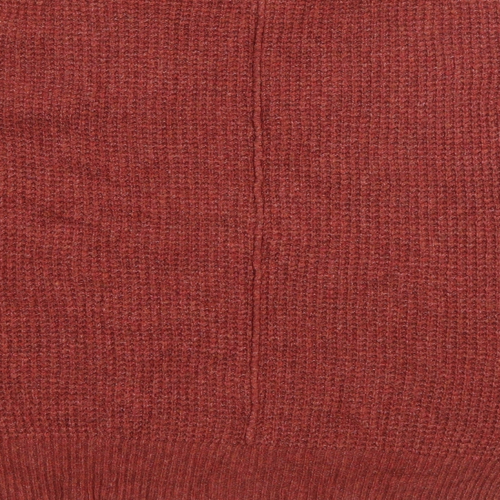 If it were me Womens Red V-Neck  Cotton Pullover Jumper Size L