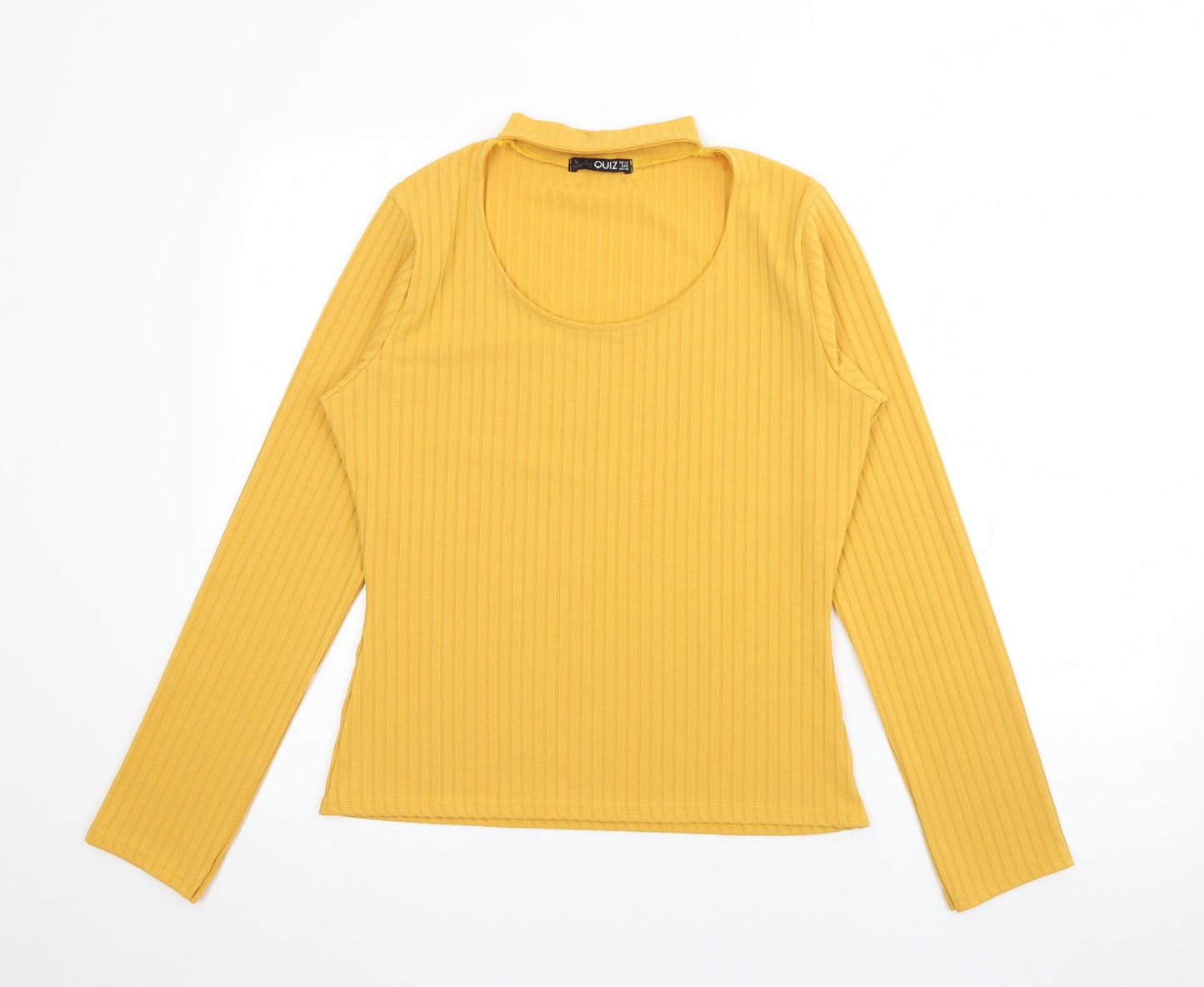 Womens UK Size 14 Quiz Yellow Pullover Jumper