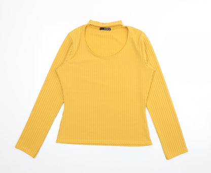 Womens UK Size 14 Quiz Yellow Pullover Jumper