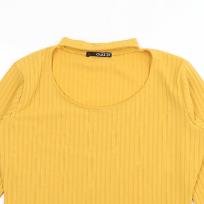 Womens UK Size 14 Quiz Yellow Pullover Jumper