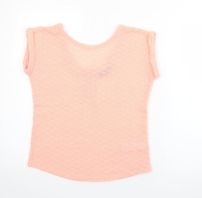 Womens UK Size 8 New Look Pink Basic T-Shirt