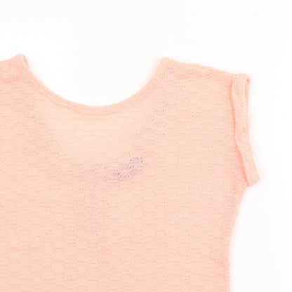 Womens UK Size 8 New Look Pink Basic T-Shirt