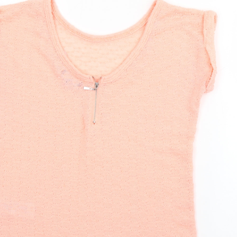 Womens UK Size 8 New Look Pink Basic T-Shirt