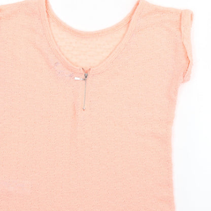 Womens UK Size 8 New Look Pink Basic T-Shirt