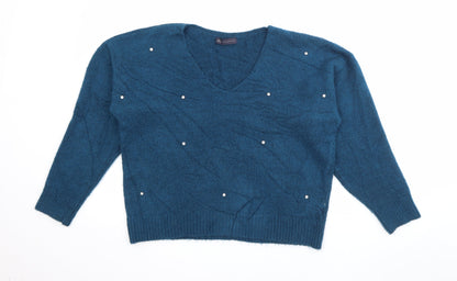 Womens UK Size 12 Marks and Spencer Blue Pullover Jumper