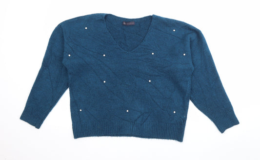 Womens UK Size 12 Marks and Spencer Blue Pullover Jumper