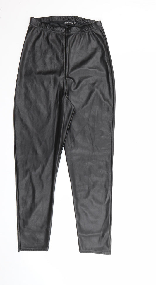 Womens UK Size 8 PRETTYLITTLETHING  Pedal Pusher Black Leggings