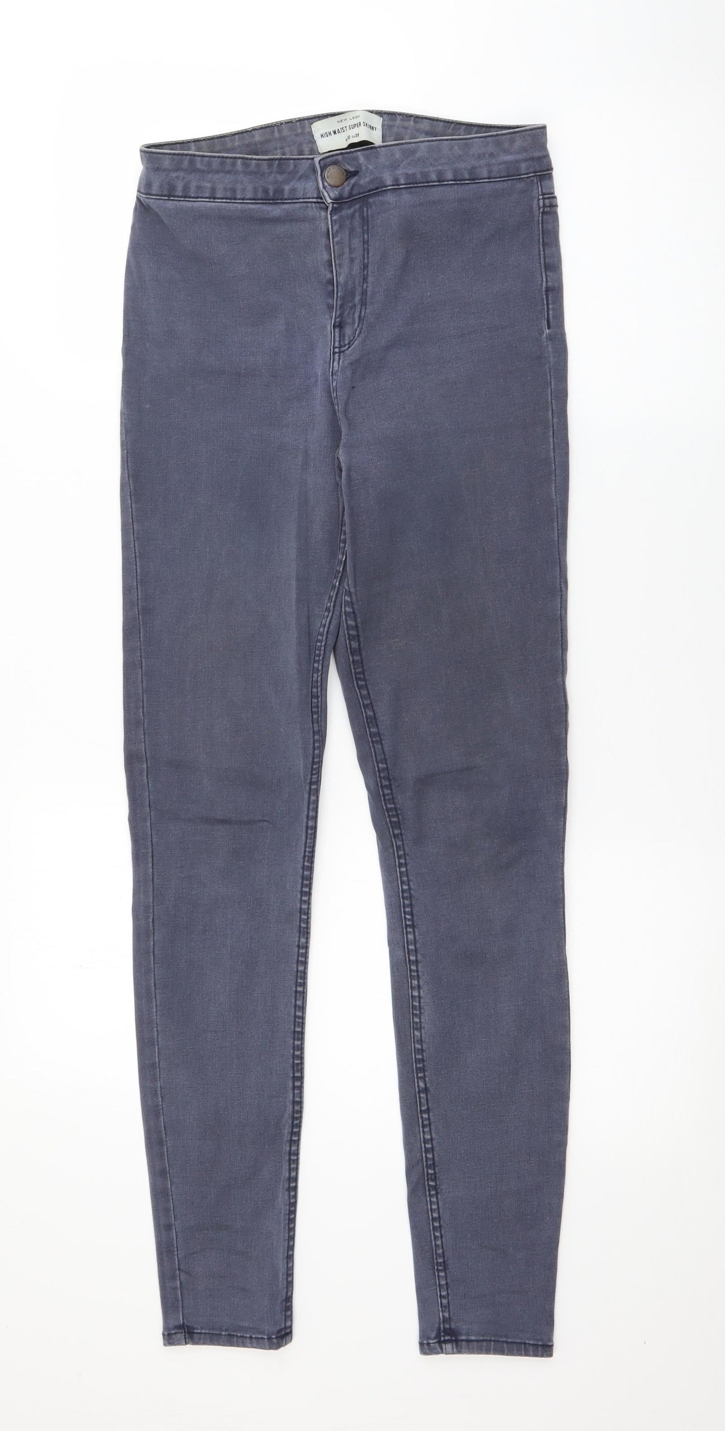 New Look Womens Blue  Polyester Skinny Jeans Size 10 L28 in Regular