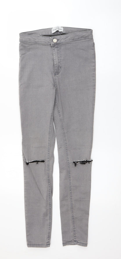 New Look Womens Grey  Cotton Skinny Jeans Size 10 L27 in Regular