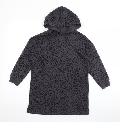 George Girls Blue Animal Print Cotton Pullover Hoodie Size 5-6 Years