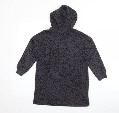 George Girls Blue Animal Print Cotton Pullover Hoodie Size 5-6 Years