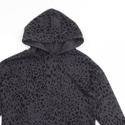 George Girls Blue Animal Print Cotton Pullover Hoodie Size 5-6 Years