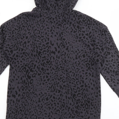 George Girls Blue Animal Print Cotton Pullover Hoodie Size 5-6 Years