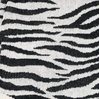 TU Womens Ivory Round Neck Animal Print Acrylic Pullover Jumper Size 14